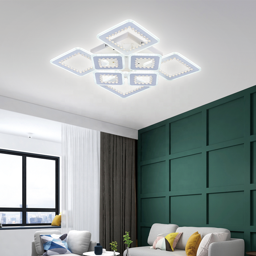 nordic led ceiling light acrylic indoor decor luxury  crystal chandelier ceiling lamps for living room home