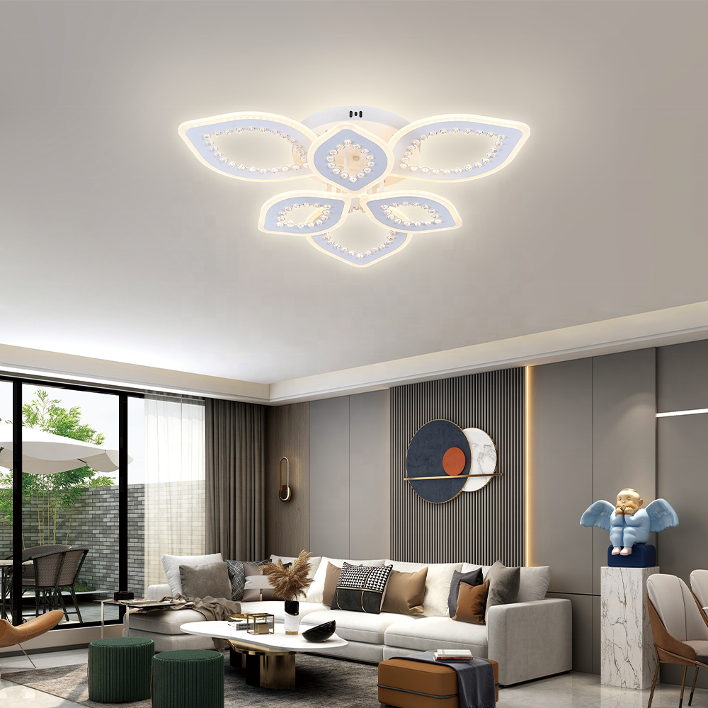 nordic led ceiling light acrylic indoor decor luxury  crystal chandelier ceiling lamps for living room home