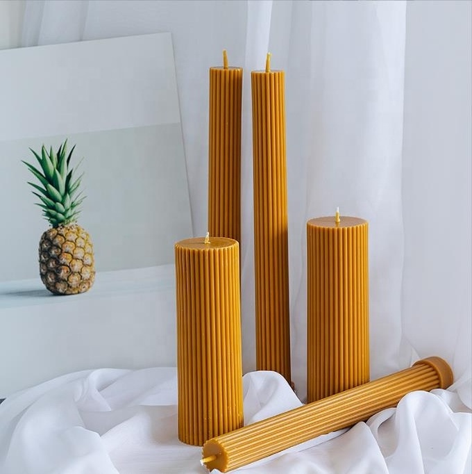 Household Dinner Candles Clean Burning Unscented Smokeless Natural Eco-Friendly Large Rustic pillar candles