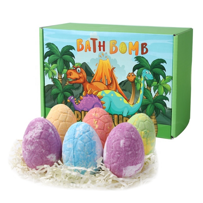 Private Label Scented Organic Bubble Egg Bubble Fizzies Surprise Dino Toy Dinosaur Bath Bombs