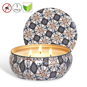 2021 private label vegan large custom scented aromatherapy outdoor and indoor 3 wick fragrance citronella soy wax candle