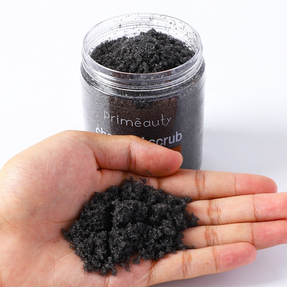 Men Women Deep Facial Cleansing Sea Salt Black Exfoliator Hand Lip Body Skin Exfoliant Shower Scrub Naturals charcoal Body Scrub