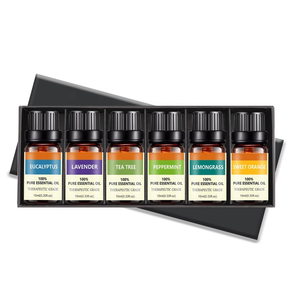 Top Quality 100% Pure Therapeutic Grade 10ml Lavender Oil 6 Packs Aromatherapy Essential Oils For Diffuser Relaxation Calming