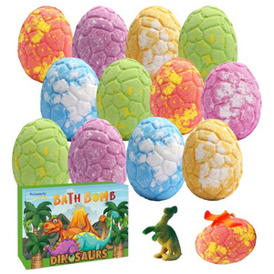 Top Seller Msds Exotic Scented Organic Bubble Egg Bubble Fizzies Surprise Dino Toy Inside Dinosaur Bath Bombs for Kids