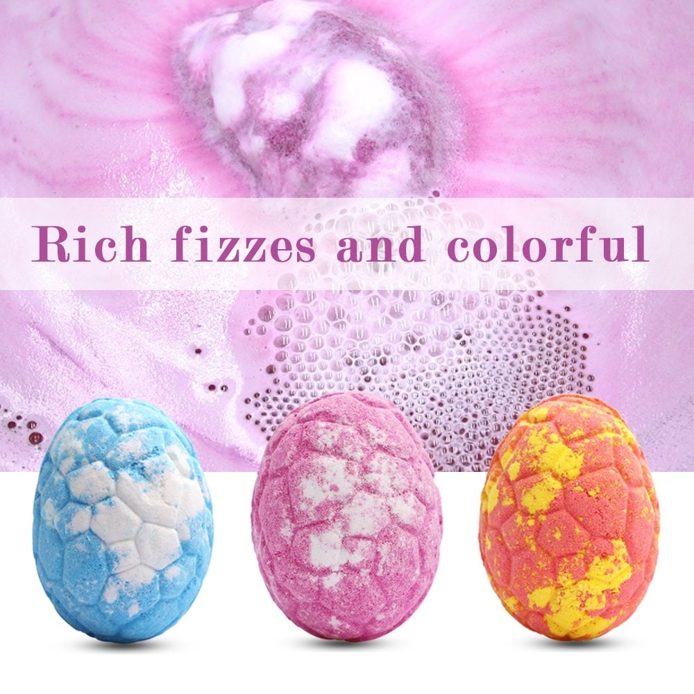 Private Label Scented Organic Bubble Egg Bubble Fizzies Surprise Dino Toy Dinosaur Bath Bombs