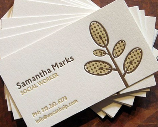 Gold foil spot uv embossed business card, letterpress business card