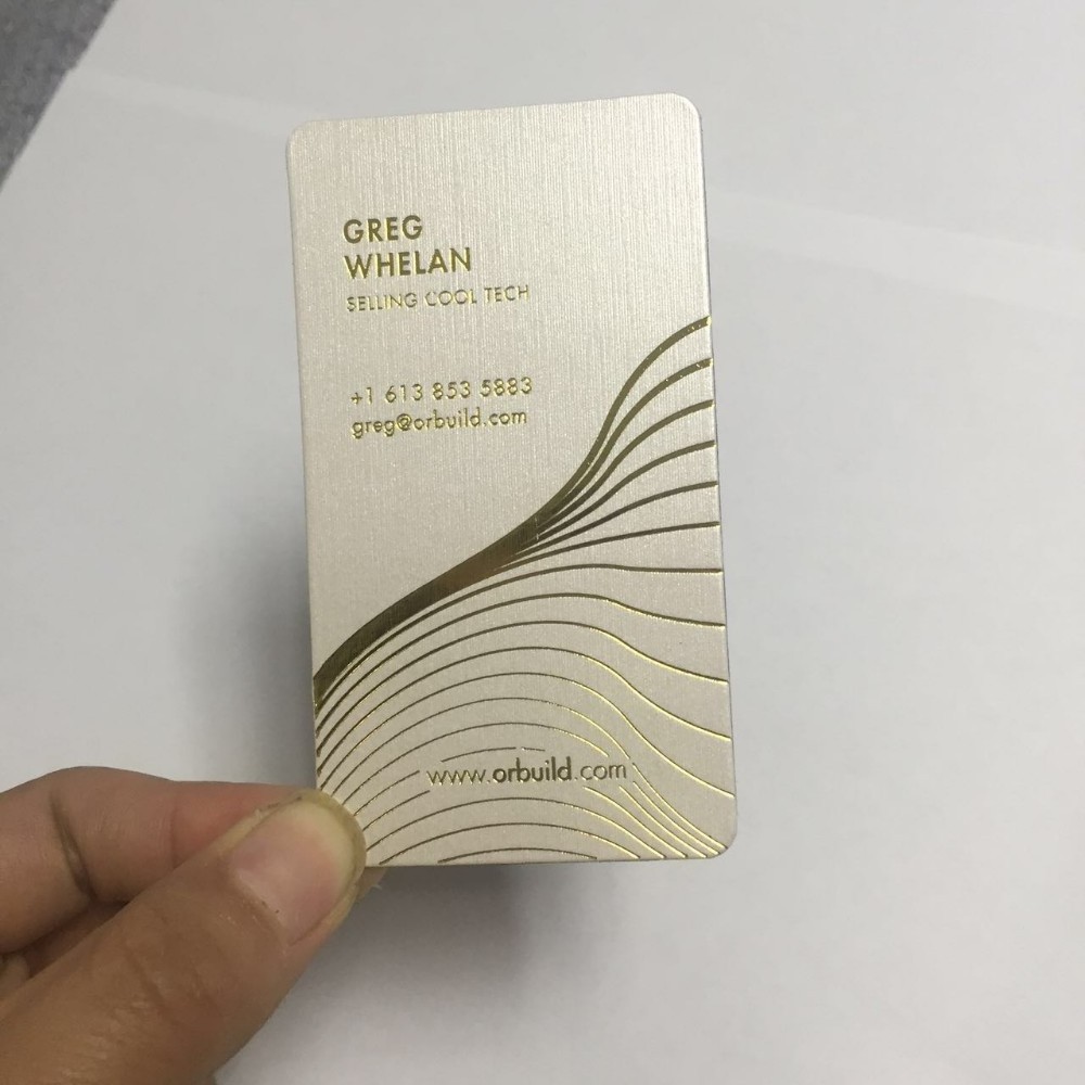 Gold foil spot uv embossed business card, letterpress business card