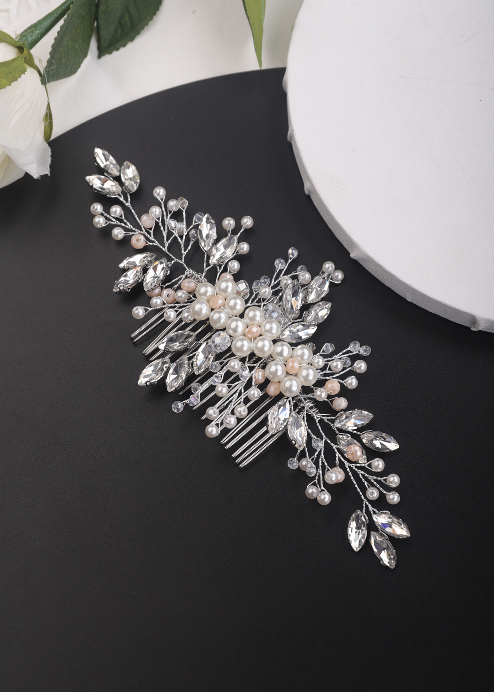 Silver Rhinestones Hair Jewelry Bridal Wedding Party Hair Accessories Silver  Hair Comb