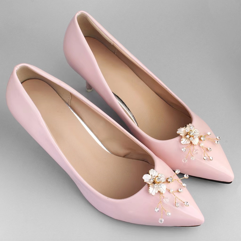 LUOXIN Wedding Decorations Gold Alloy Flower Shoe Buckles Women Bridal Wedding Shoes Decoration