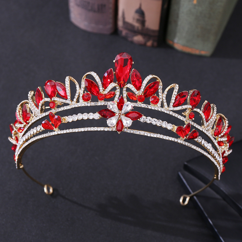 LUOXIN Wholesale Custom Colored Women Cheap Weddings Happy Birthday Crowns Tiara