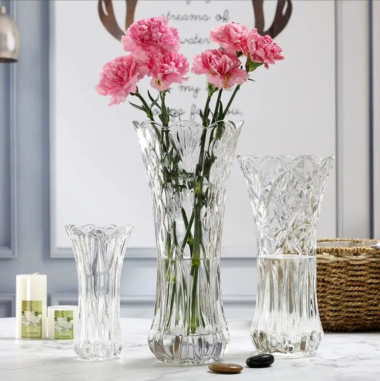 Nordic minimalist style centerpiece living room flower arrangement ornaments Crystal Vase Luxury transparent flower glass vase