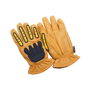 GLOVEMAN custom heavy duty industrial construction oil TPR impact safety work cowhide Leather tig welding gloves