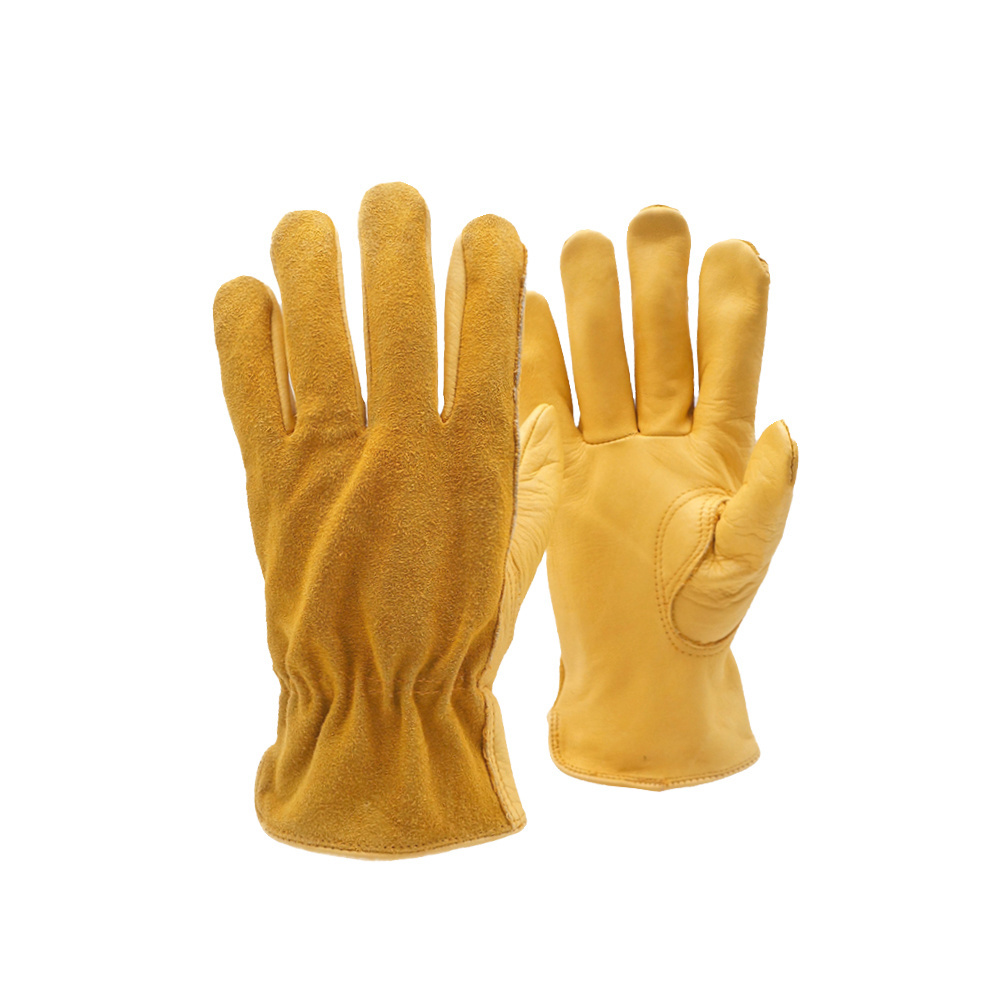 GLOVEMAN custom industrial construction oil safety work cowhide sheepskin leather driving tig welding glove