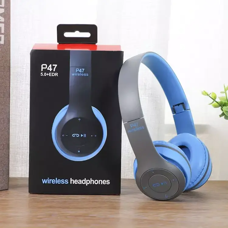 Free shipping P47 headphones wireless earphone Foldable headset for mobile phone or computer AUX line TF card