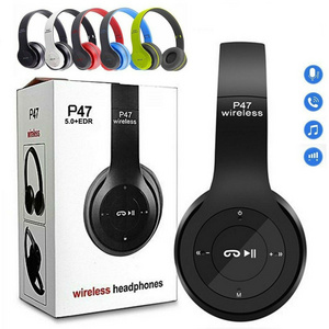 Free shipping P47 headphones wireless earphone Foldable headset for mobile phone or computer AUX line TF card