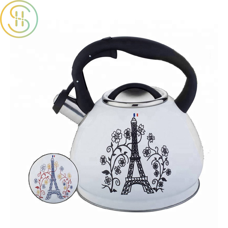 High Quality Custom Heating Color Changing 304 Stainless Steel Whistle Kettle for Home Kitchen