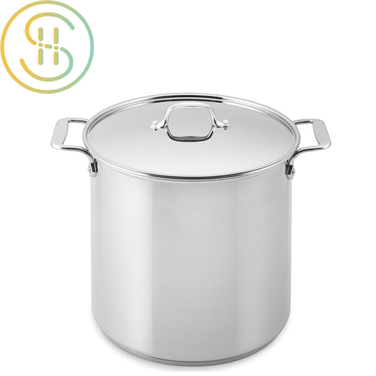 OEM Factory Stockpot Restaurtant Big Stainless Steel Stove Industrial Pasta Cooking Pots Stock Pots Used For Water Bath Canner