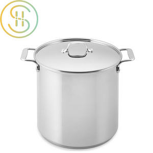 OEM Factory Stockpot Restaurtant Big Stainless Steel Stove Industrial Pasta Cooking Pots Stock Pots Used For Water Bath Canner