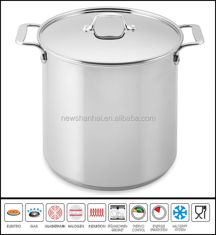 OEM Factory Stockpot Restaurtant Big Stainless Steel Stove Industrial Pasta Cooking Pots Stock Pots Used For Water Bath Canner