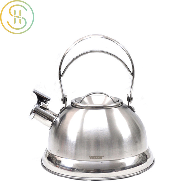 High quality outdoor 2.5L induction bottom 304 stainless steel whistle kettle for home kitchen hot water