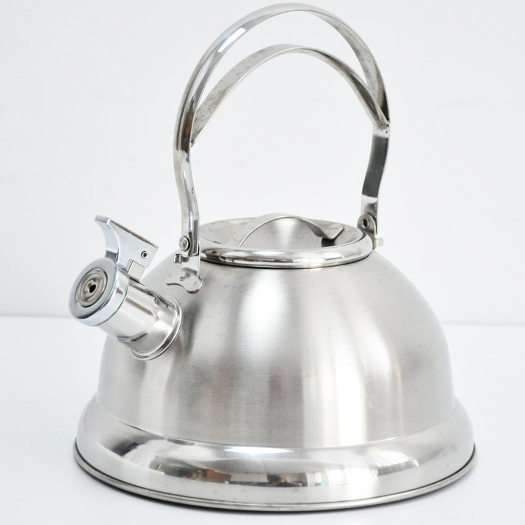 High quality outdoor 2.5L induction bottom 304 stainless steel whistle kettle for home kitchen hot water