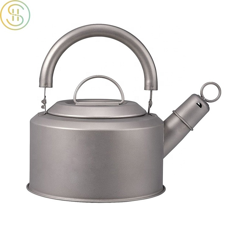 OEM Factory Titanium Kettle with Folding Handle Ultralight Portable Teapot for Outdoor Camping Coffee Maker