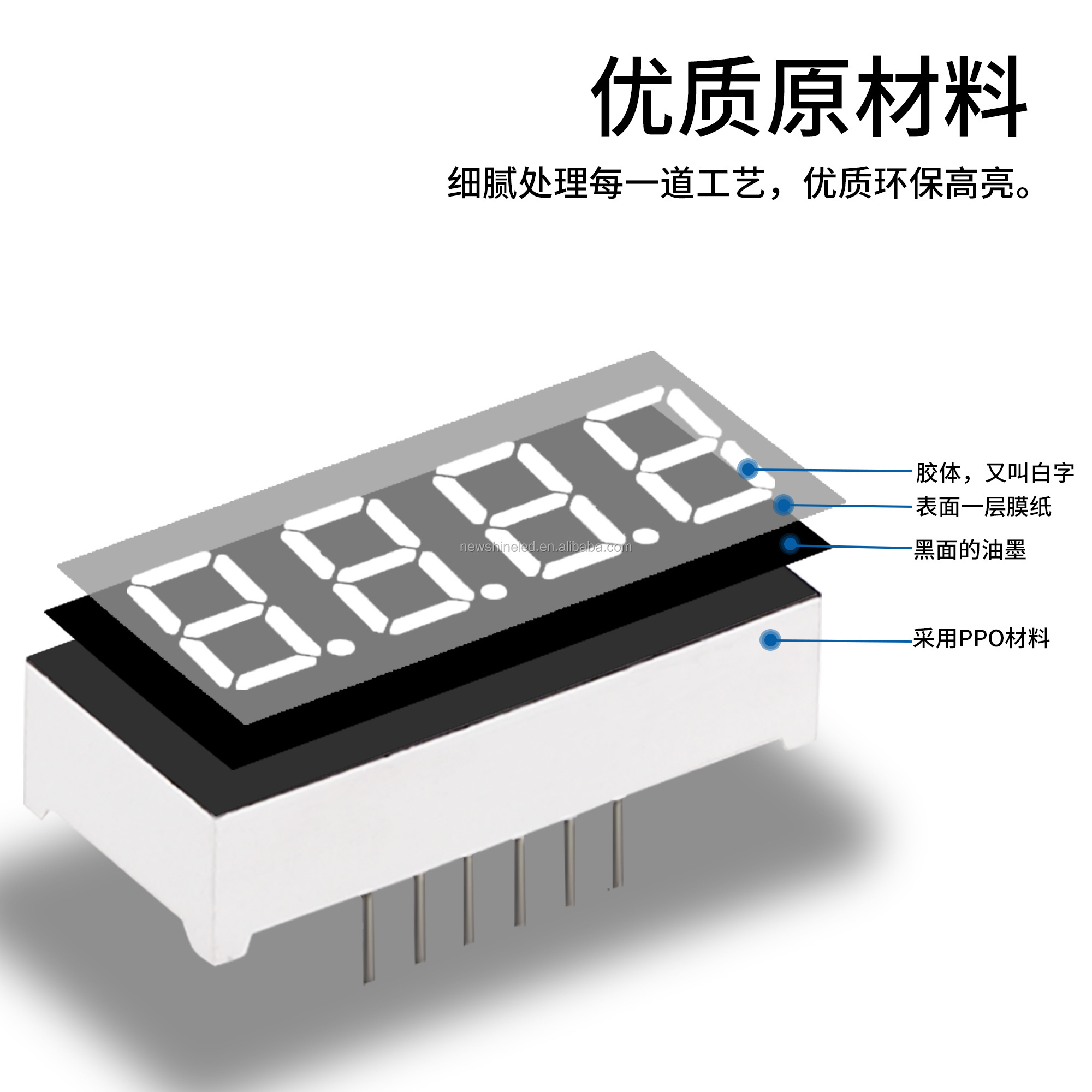 Factory Outlet 7-segment led display 4 Digit Green 0.5 Inch Mini 7 Segment Led Display 0.36