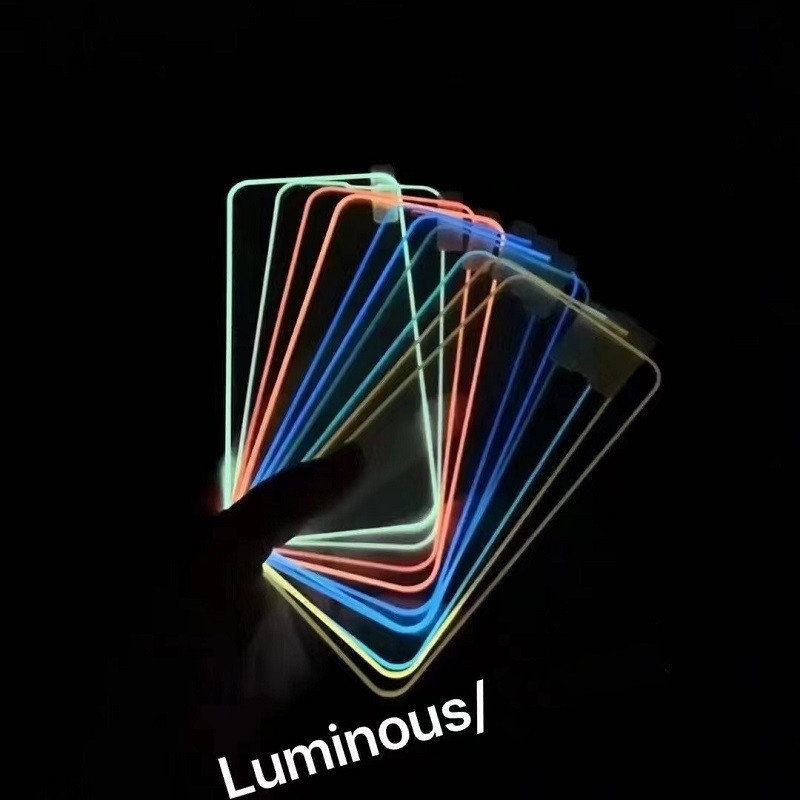 new arrival luminous tempered glass screen protector for iphone 12 13 14 pro max glow in the dark screen protectors