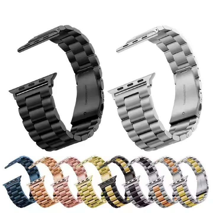 metallic stainless steel watch bracelet for apple watch series 7 band 22mm 20mm strap for samsung galaxy watch 5 4 3 active 2