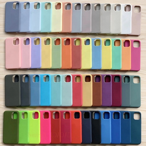 new custom solid color cell phone case for apple iphone 12 13 14 pro max official original logo liquid silicone phone case cover