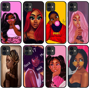 Customize Pattern Carcasas Para Celulares Women Magic Melanin Phone Case Black Girl For Iphone 12 13 14 Plus Pro Max Xr Xs Max