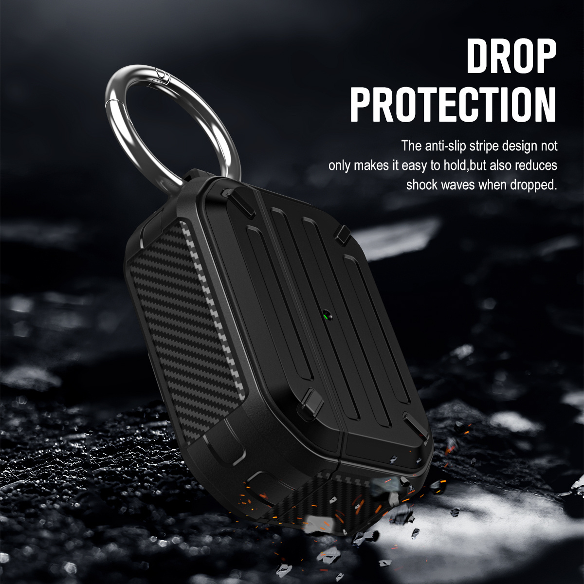 Armor Headphone Case Pc Hard Shell Matting Tpu Carbon Fiber Sticker Earphone Shockproof Protective Cover For Airpods 1 2 3 Pro2