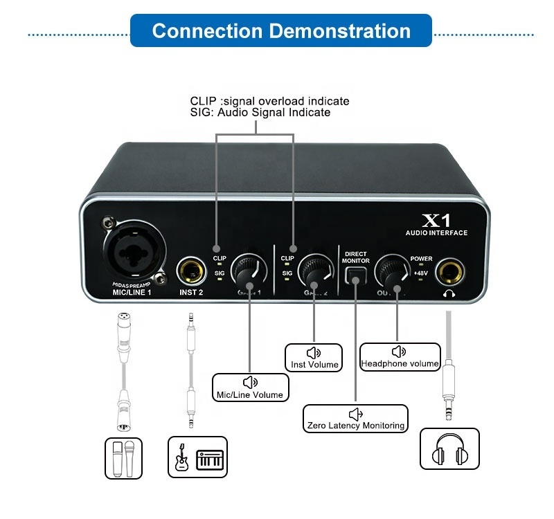 MX21 Good microphones music studio recording equipment professional full set sound card earbuds Accessories for computer laptop