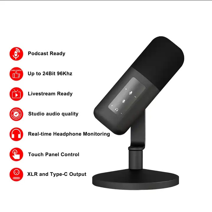 MY MIC pd10 Dynamic recording music studio equipment microphone for podcast PC Broadcasting Podcasting with XLR & Type C input