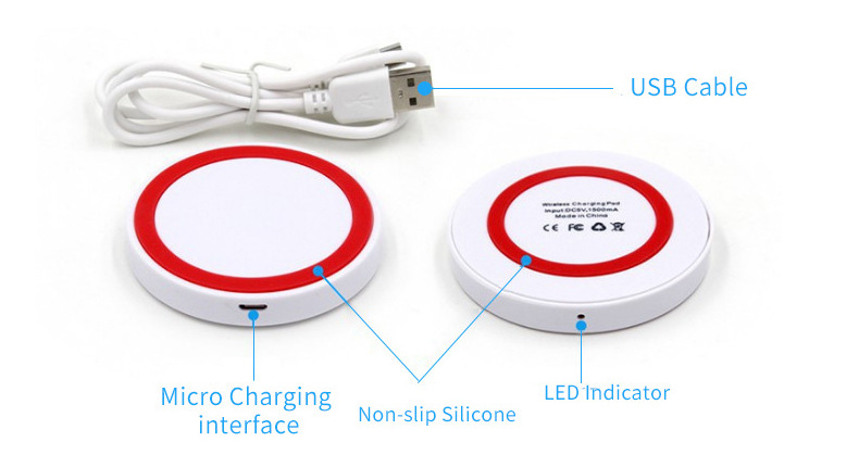 Cheap Portable Wireless Charger MIni Round Charging 5W Gift Free Customized LOGO For Mobile Phone Earphone Smart Watch