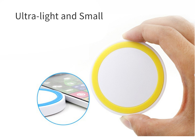 Cheap Portable Wireless Charger MIni Round Charging 5W Gift Free Customized LOGO For Mobile Phone Earphone Smart Watch