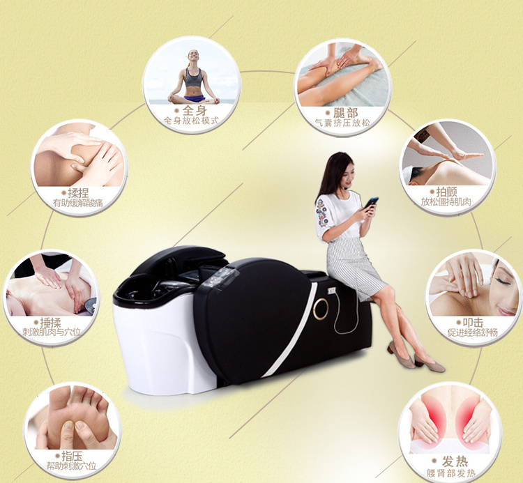 Kaigeng Chip Capacitors Faucets Beauty Salon Furniture Pink Massage Chinese Herbs Head Spa Shampoo Bed