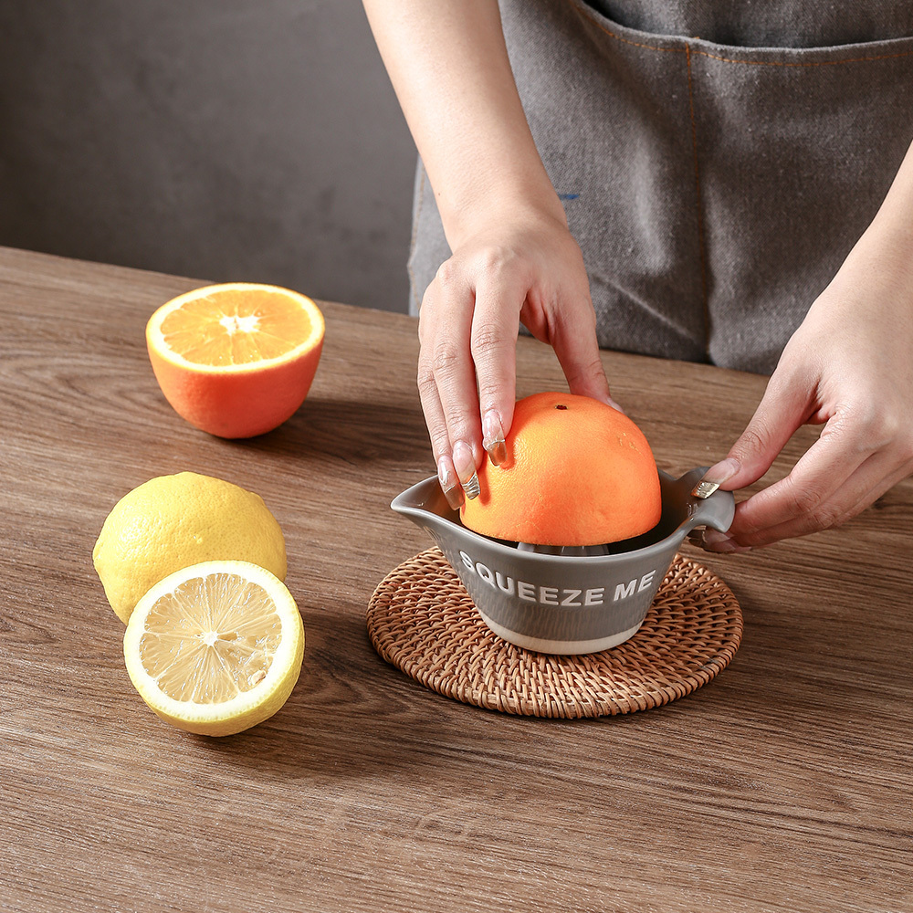 Home Gadgets Exprimidor de limones Manual Fruit Presser Hand Juicer Kitchen Accessories Ceramic Lemon Lime Squeezer