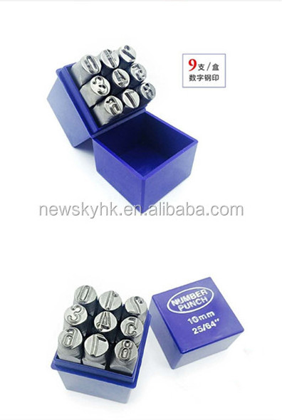 Low Stress Round Face Letter And Number  Stamp 2/3/4/5/6/7/8/10/12Mm Character Size Of Steel Alphabet Set Hand Stamp