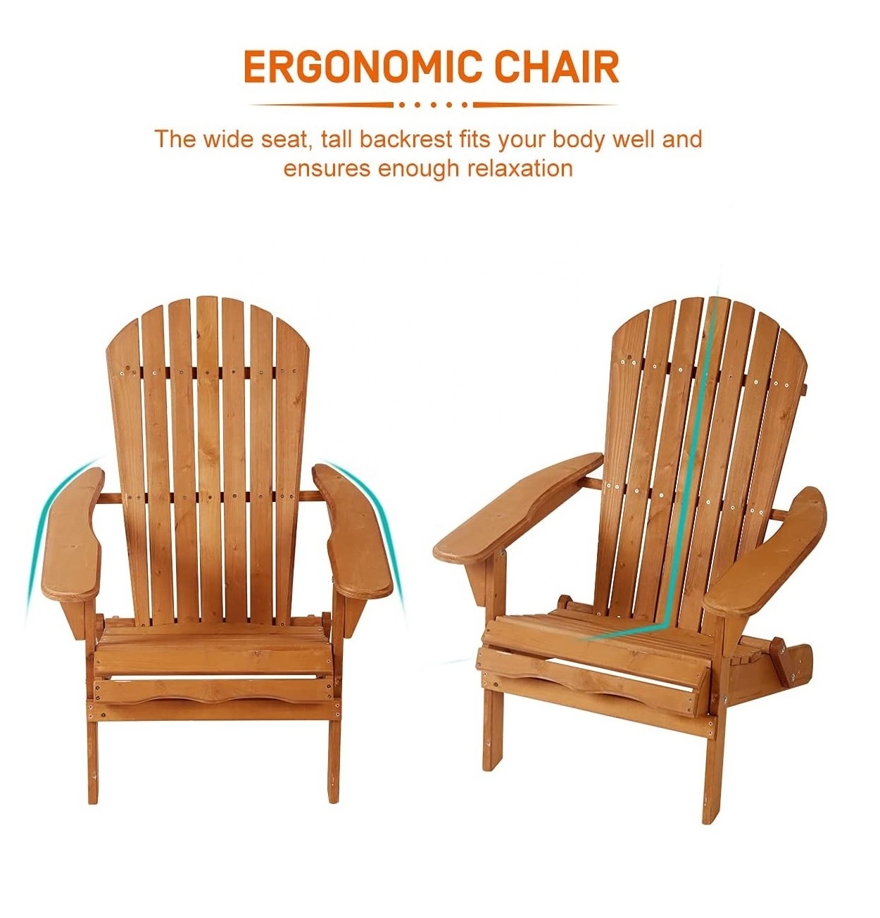 outdoor furniture garden folding chair Assembled Solid Cedar Wood deck folding Adirondack Chair for patio Lounge Beach