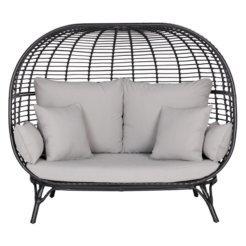 Creative Bird Nest shape double seat cheap egg swing chair patio swings with Metal frame