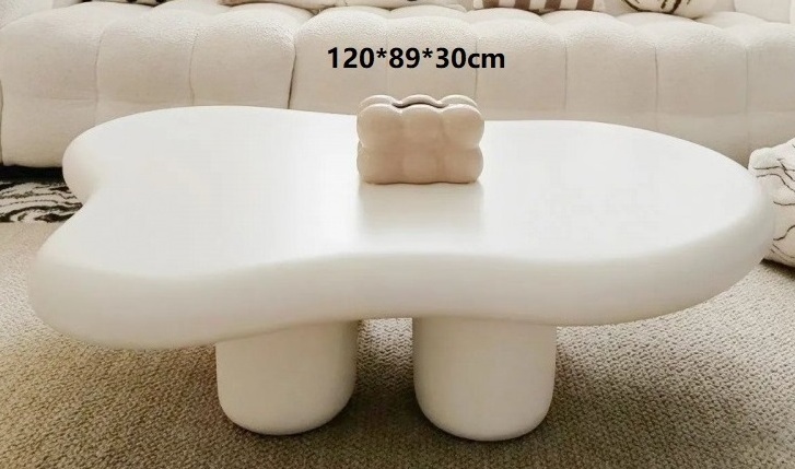 Minimalist design FRP material white cafe table cloud coffee table  cloud table for living room