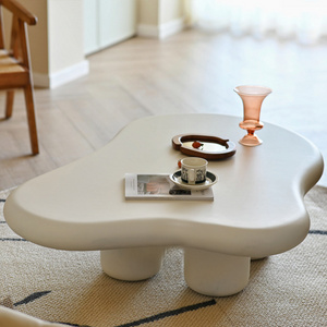 Minimalist design FRP material white cafe table cloud coffee table  cloud table for living room