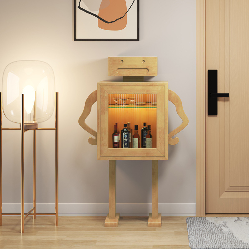 Creative design Solid Wood Robot Sideboard Storage Side Wine Cabinet for Living Room dining room Cabinet home bar