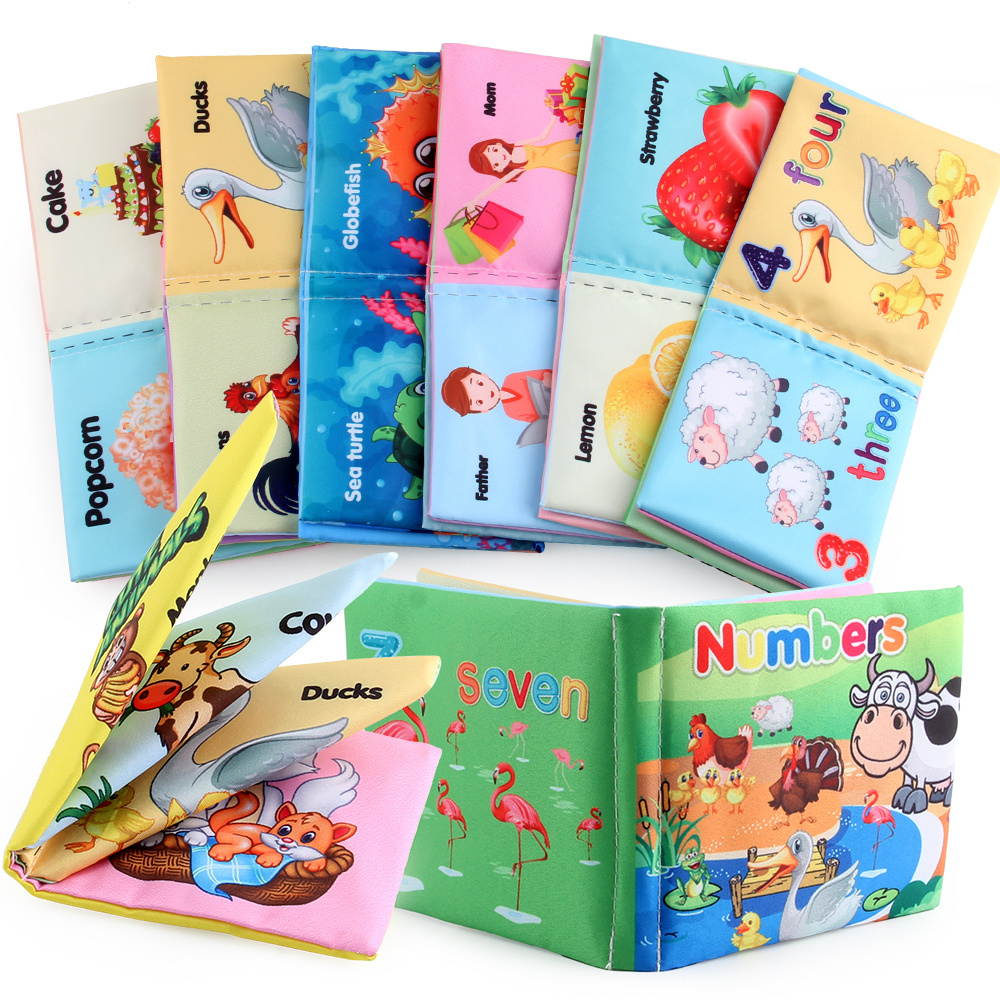 Early Education  Other Baby Toys Washable Baby Bath Books, Nontoxic Fabric Soft Baby Cloth Books