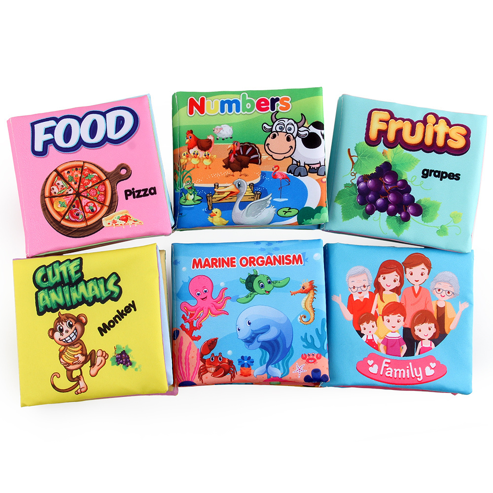 Early Education  Other Baby Toys Washable Baby Bath Books, Nontoxic Fabric Soft Baby Cloth Books