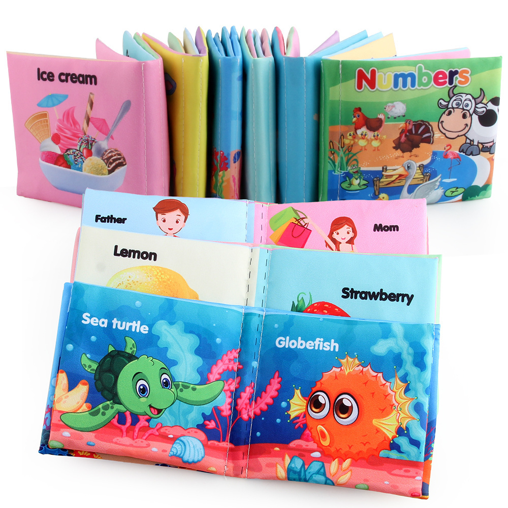 Early Education  Other Baby Toys Washable Baby Bath Books, Nontoxic Fabric Soft Baby Cloth Books