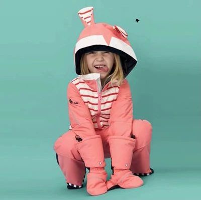 Lovely children's windproof waterproof combined winter warm wear-resistant cotton-padded ski suit one piece snow suit