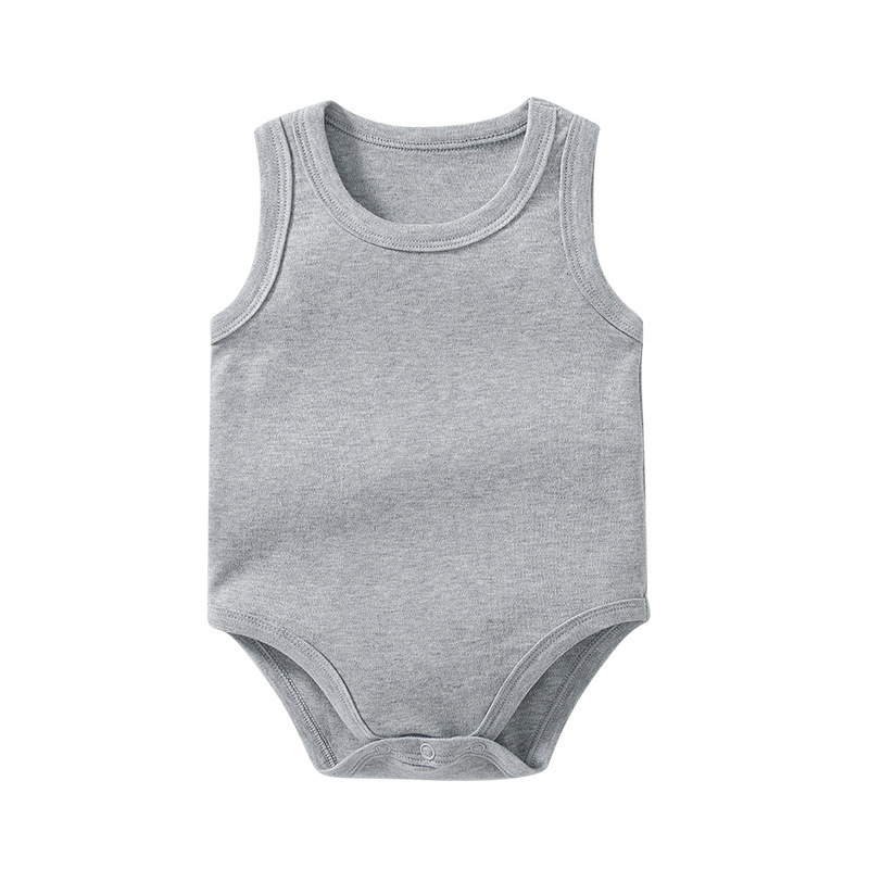 Wholesale Short Sleeve Organic Cotton  Baby  Bodysuit O Neck Snap Crotch Romper Onesie