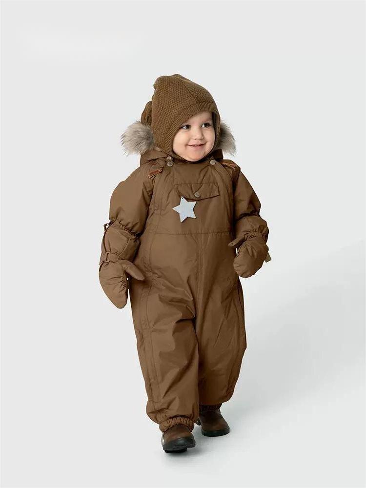 Children's clothing 24 winter new waterproof men and women children ski suit cotton jacket full body snow suit